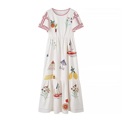 Women Embroidered Boho Midi Dress | Ysabel