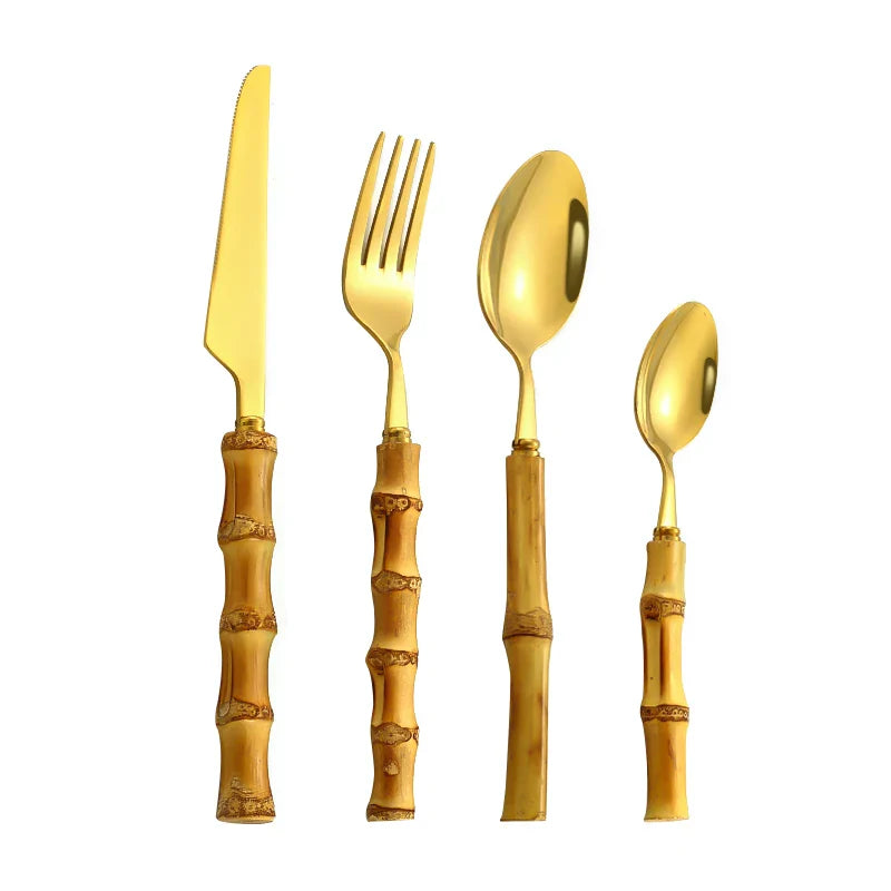 32-Piece Cutlery Set Bamboo | Elegant Dining 5