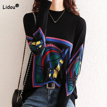 Women Abstract Pattern Knit Sweater | Ruthella