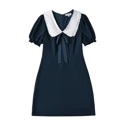 Polka Dot Bow Collar Mini Dress | Perla