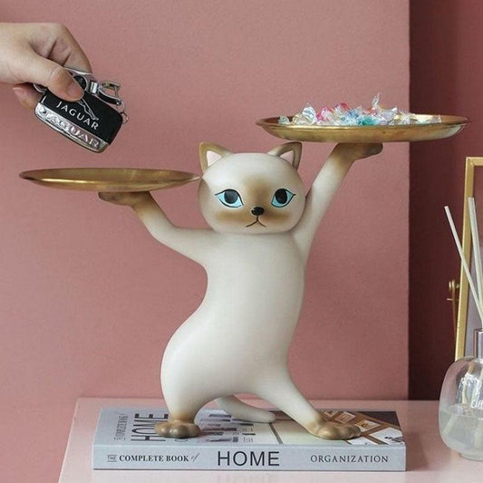 Cat Sculpture Organizer Multi-Colored Resin | Creative Home Decor 1
