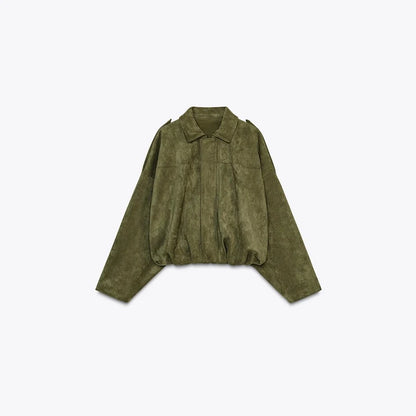 Variant image for Women Casual Jacket Green Cotton | Sophia-1