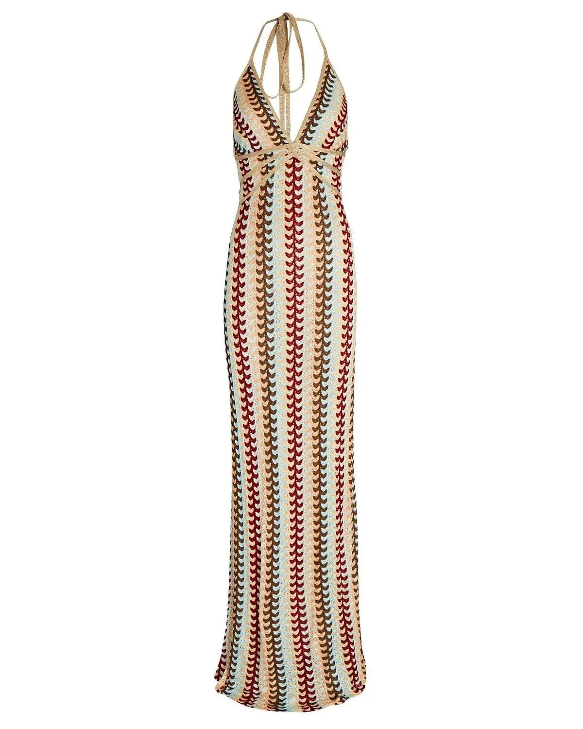 Boho Knit Halter Maxi Dress | Kiara