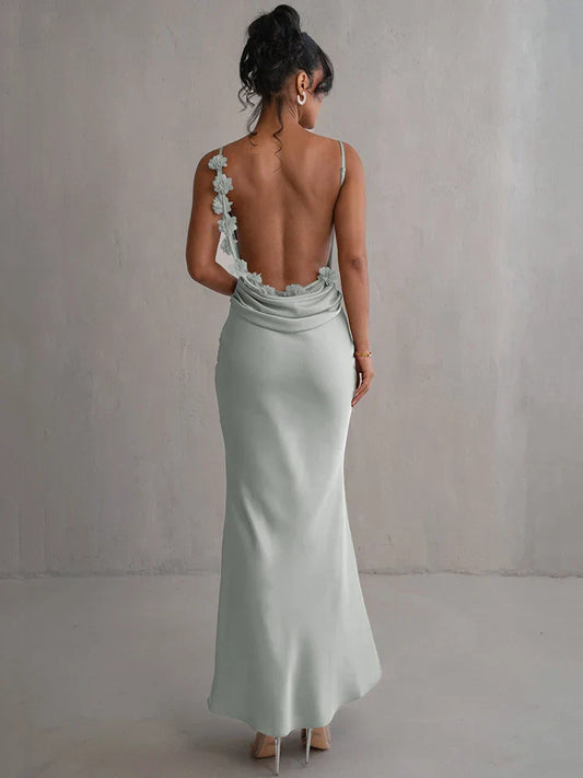 Backless Cowl Neck Maxi Dress | Elise