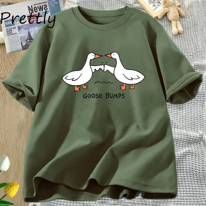 Unisex T-Shirt White Cotton | Goose Bumps-4