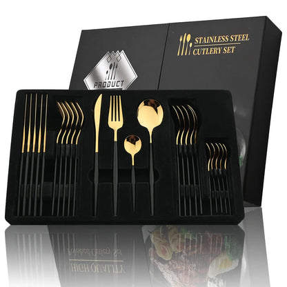 Luxury Cutlery Set 24 Pieces Stainless Steel | Elegant Dining 3