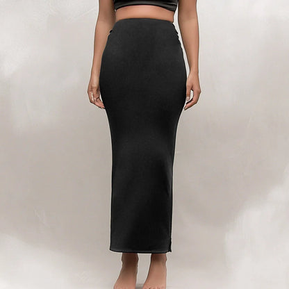 Sleek High-Waisted Satin Midi Skirt | Camilla