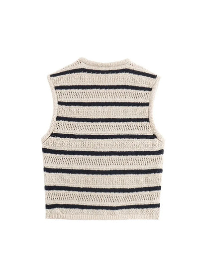 Striped Crochet Vest | Adriana