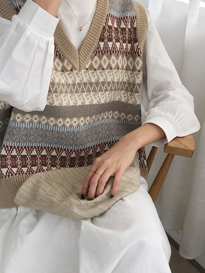 Vintage Fair Isle Knitted Vest | Emelda