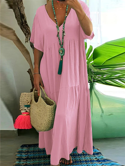 Women Boho V-Neck Relaxed Maxi Dress | Halia
