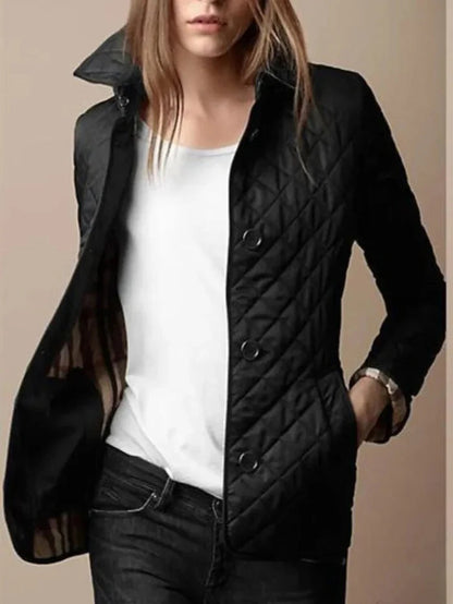Women Quilted Button Jacket | Delilah