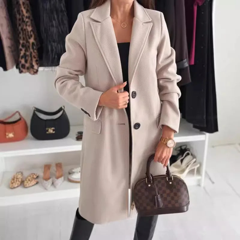 Women Structured Longline Button Coat | Isolde
