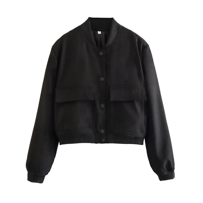 Variant image for Women Bomber Jacket Green Cotton | Vintage Chic-4