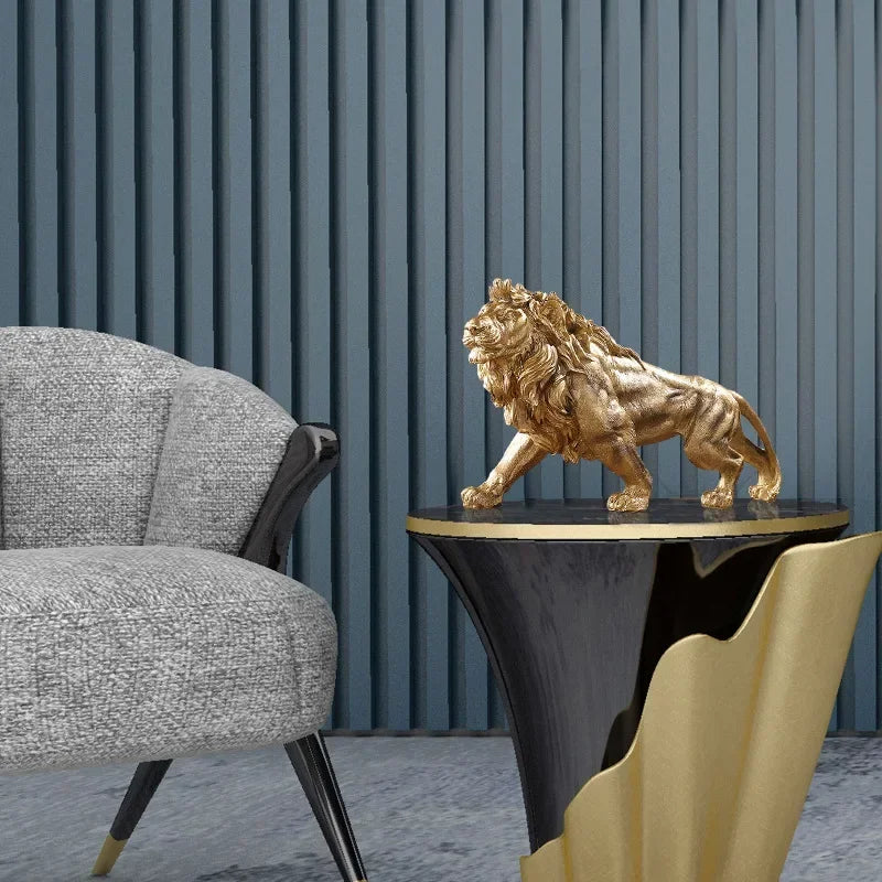 Home Decorative Sculpture Golden Resin | Majestic Lion 3