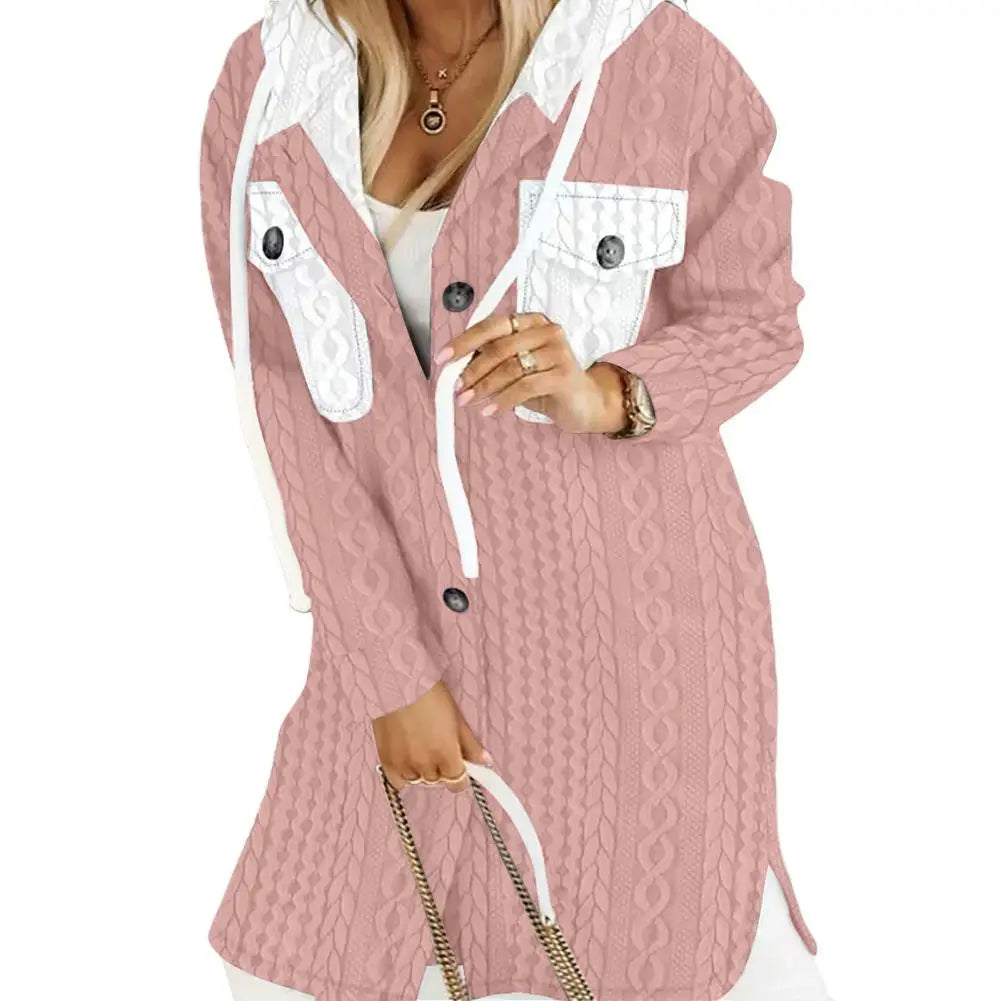 Women Plaid Button Shacket with Hood | Kaelani