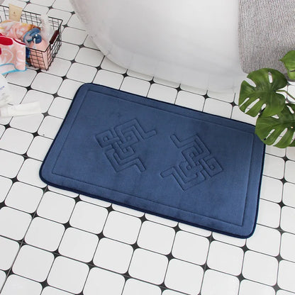 Non-Slip Bath Mat Coral Fleece Memory Foam | Cobblestone 2
