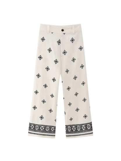 Vintage Boho Linen Pants for Women | Vina