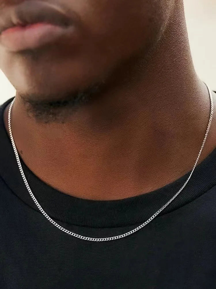 Men's Cuban Link Chain Necklace 3mm Stainless Steel | Trendsetter-3