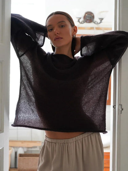 Women Sheer Loose Knit Sweater | Idella