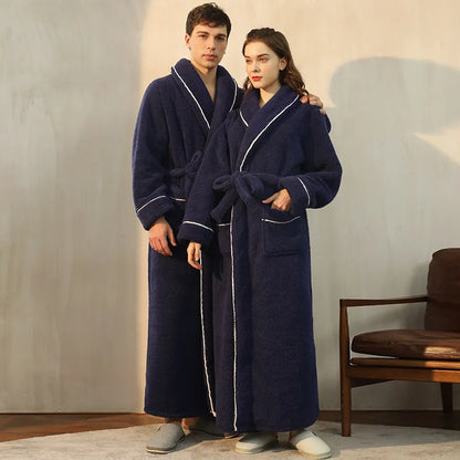 Neville | Unisex Plush Fleece Bathrobe for Women
