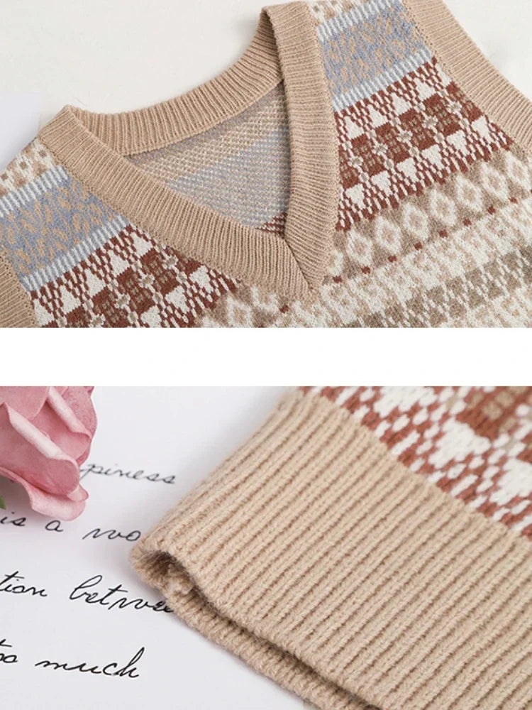 Vintage Fair Isle Knitted Vest | Emelda