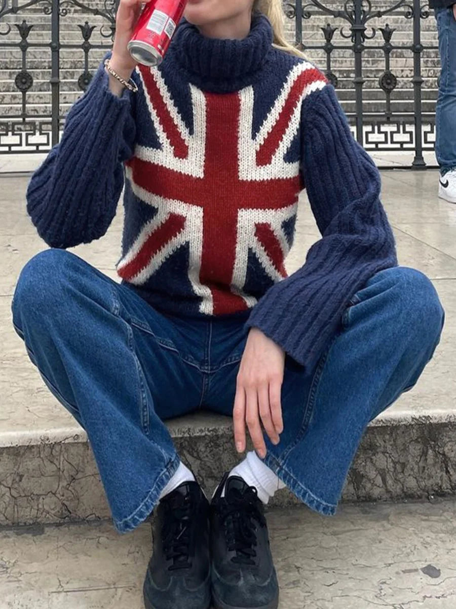 Union Jack Turtleneck Sweater | Celine