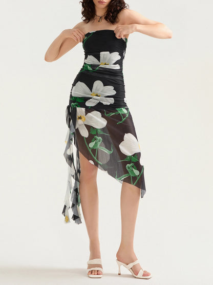 Women Floral Asymmetrical Midi Dress | Ysabelle