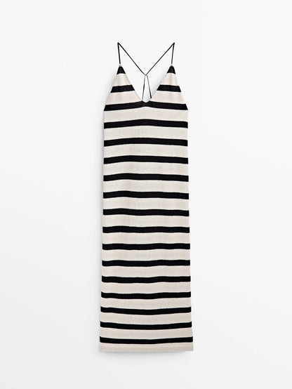 Striped Sleeveless Maxi Dress | Elmira