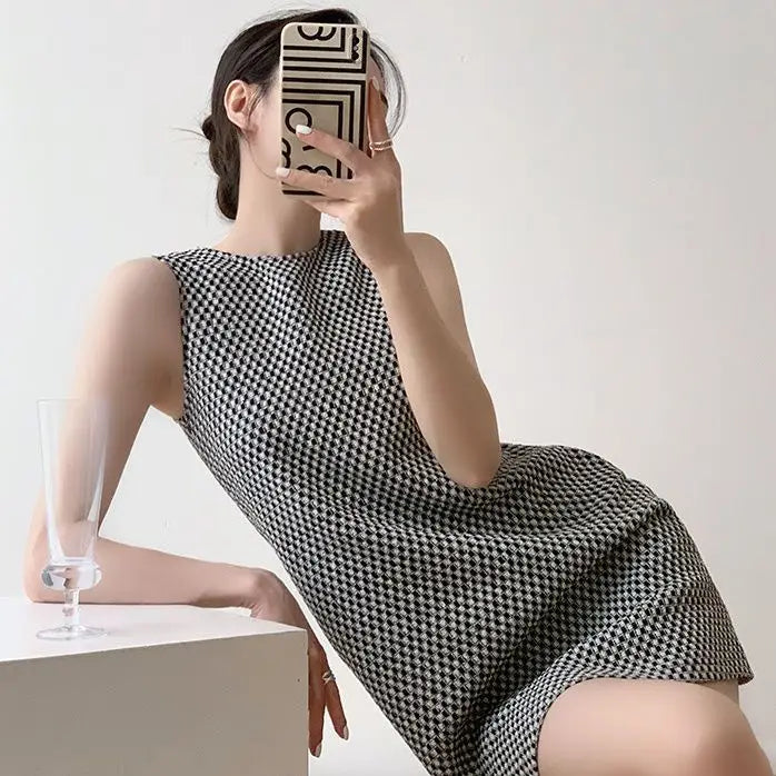 Checkered Shift Mini Dress | Maite