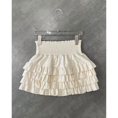 Smocked Ruffle Mini Skirt | Susetta