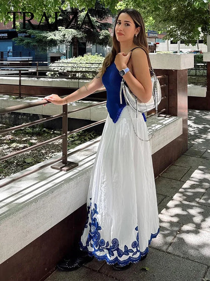 Women Two-Piece Summer Set White Polyester | Summer Breeze-4