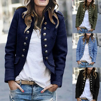 Women Double-Breasted Military Style Jacket | Janika