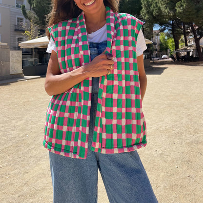 Women Patterned Sleeveless Quilted Vest | Myrtle