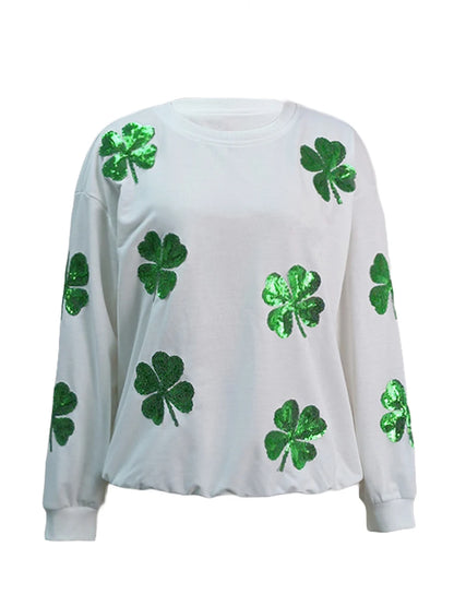 Sequin Clover Sweatshirt | Amara