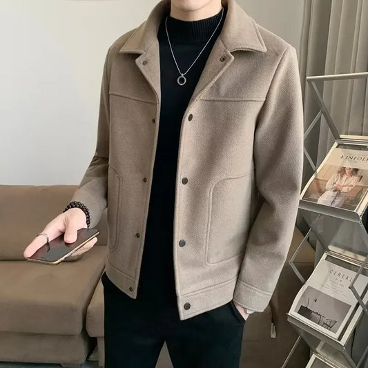 Men Classic Wool-Blend Button Jacket | Baylor