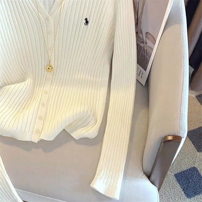 Classic Ribbed Button-Down Cardigan | Ernestine