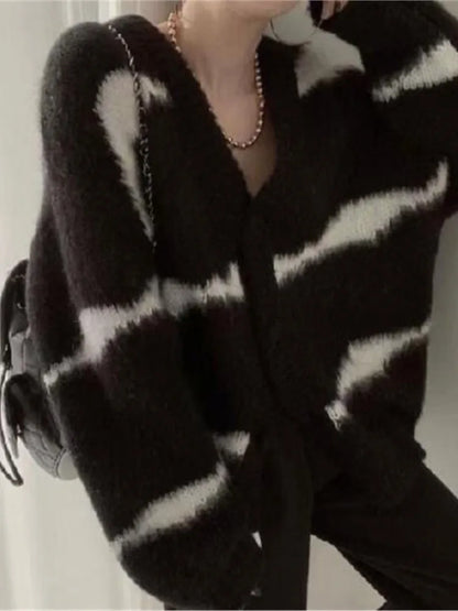 Women Fuzzy Tie-Dye Cardigan | Eldora