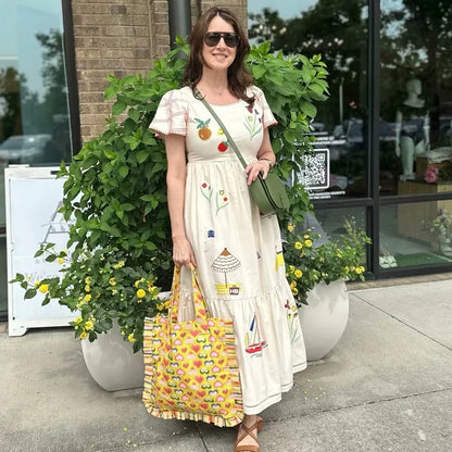 Women Embroidered Boho Midi Dress | Ysabel