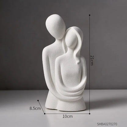 Couple Ceramic Sculpture White | Love Story 1