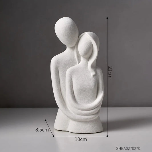 Couple Ceramic Sculpture White | Love Story 1