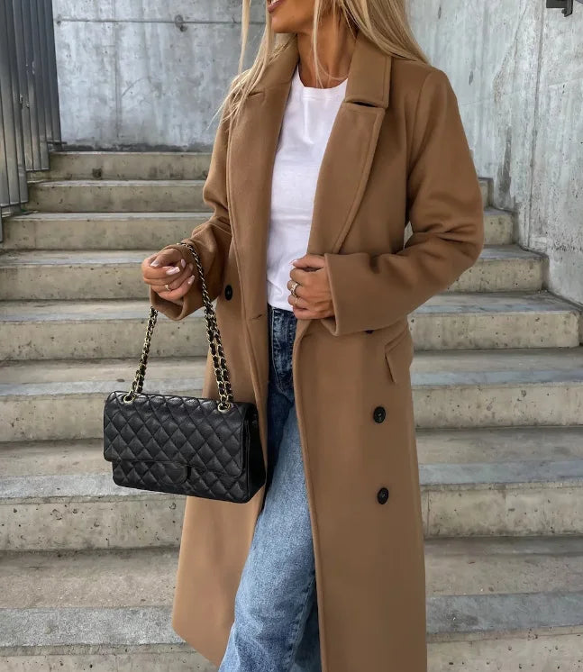 Timeless Double-Breasted Wool Coat | Sabella