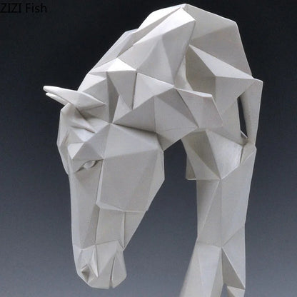 Geometric Horse Decorative Sculpture Resin | Elegant Design 6