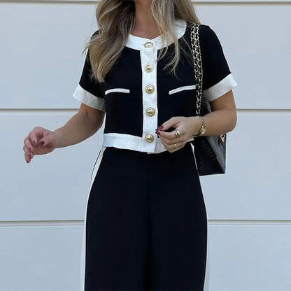 Chic Two-Piece Wide-Leg Set | Silvia