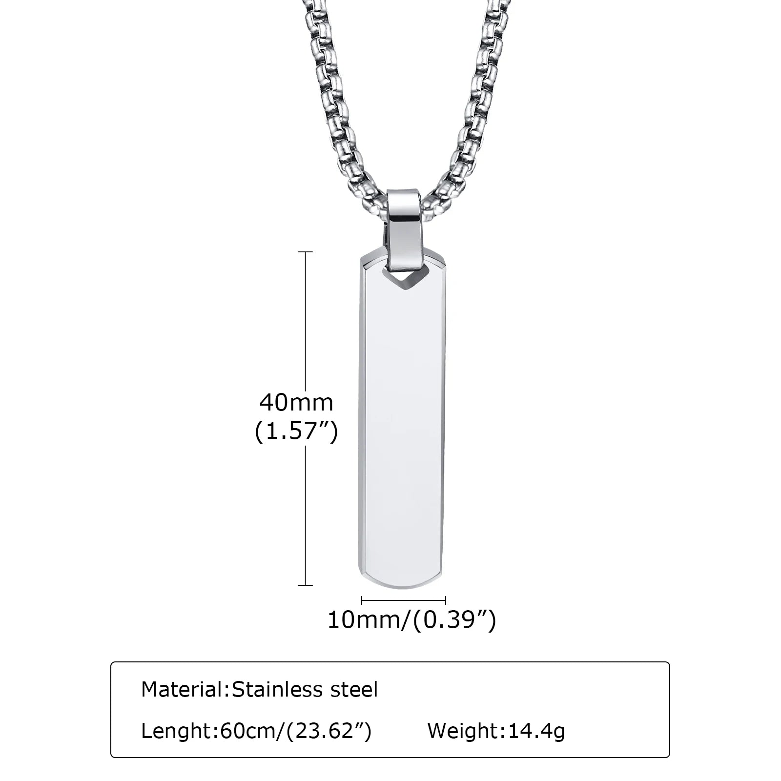 Men's Necklace Stainless Steel Geometric Bar | Stylish Gift-5