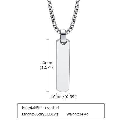 Men's Necklace Stainless Steel Geometric Bar | Stylish Gift-5