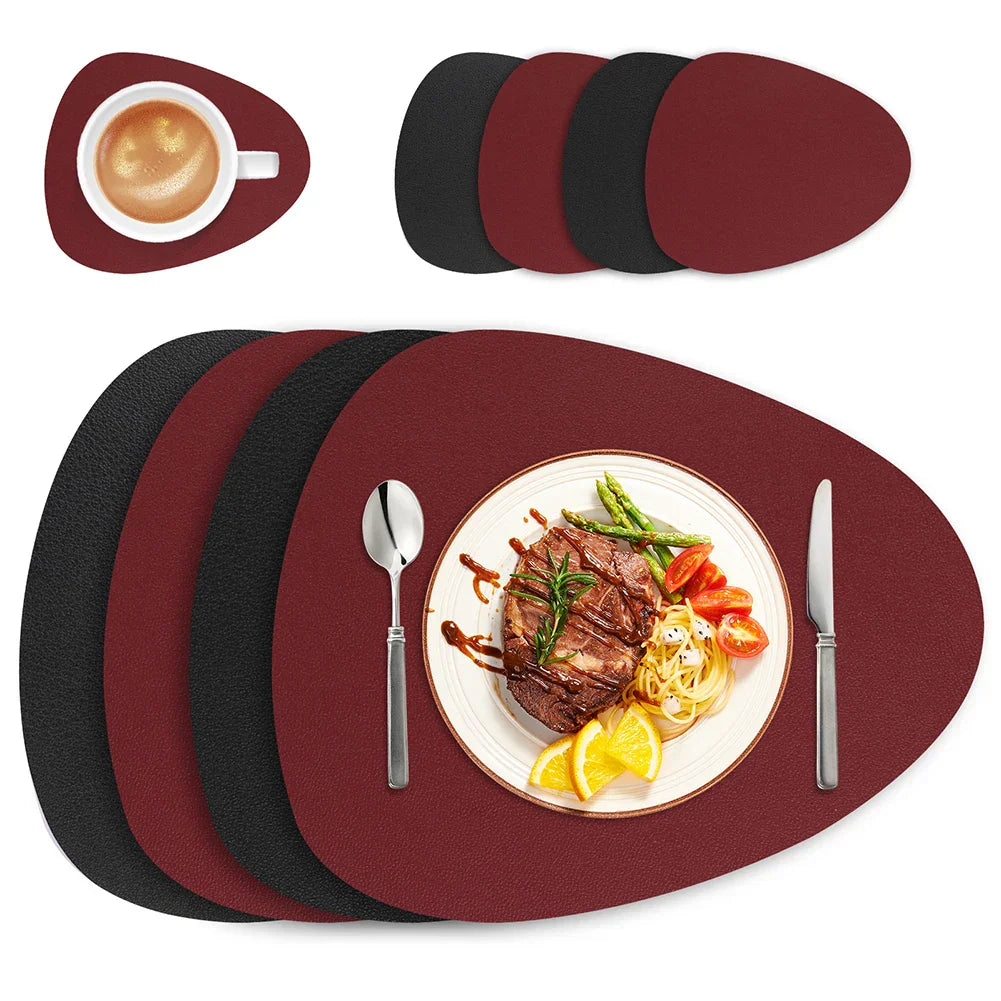 Variant image for Double-Sided Placemat Set Waterproof PU | Elegant Dining-5