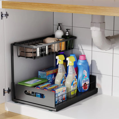 Variant image for Closet Organizer Metal Compact Storage | Essential Home Solution-2
