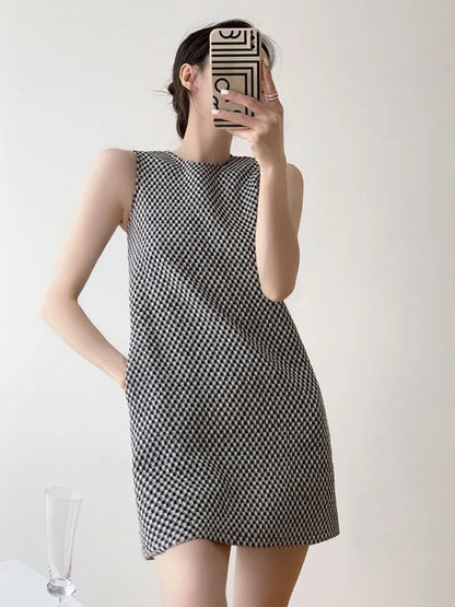 Checkered Shift Mini Dress | Maite