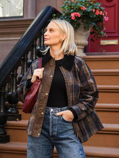 Women Plaid Coat Casual Lapel Full Sleeve | Autumn Chic-4