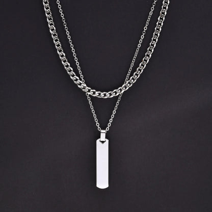 Variant image for Men's Necklace Stainless Steel Geometric Bar | Stylish Gift-3